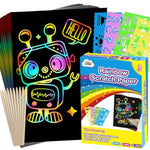 100PCS Rainbow Scratch Paper Art Supplies for Kids Arts and Crafts Toys