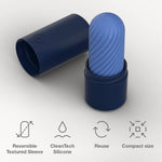 Pow Mint Male Masturbator & Ghost Blue Textured Reversible Penis Stroker - Sex Toys For Men Bundle