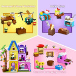 Beekeeping & Bakery House Building Toy With Led Light - 1084Pcs Friends Girls Baking Building Set With Honey Workshop, Pretend Play Birthday For Kid Girls Boys Ages 8-12+ Years