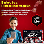 Amazing Magic Set For Kids Ages 8 And Up - 60 Easy And Advanced Tricks With Video Instructions Props For Beginners - Builds Confidence & Motor Skills