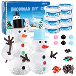 6 Pack Build a Snowman Modeling Clay Craft Kit for Kids, Christmas Activity