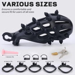 Male Chastity Cage, Large Chastity Device With 5 Sizes Rings And Invisible Lock For Man Penis Exercise Bondage Gear & Accessories Lightweight Adult Sex Toys(5D-Black)