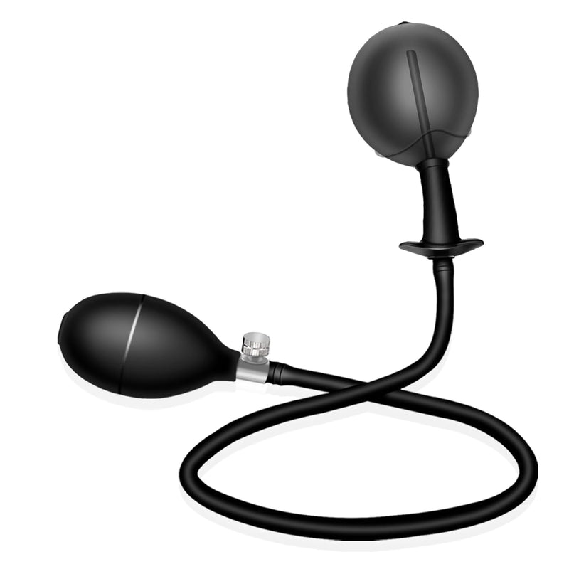 New Silicone Inflatable Anal Plug With Solid Shaft In The Center Body-Safe Silicone Anal Balloon Pump With Quick-Release Valve Retractable Anal Sex Toy For Beginners And Advanced Users
