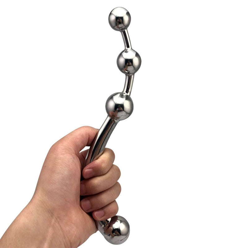 Metal Double-Headed Dildo - G-Spot and Anal Stimulation Massage Toy