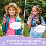 Walkie Talkies For Kids 2 Pack Purple, Girls Toys Age 6-8 8-10 Birthday Gifts, Indoor Play, Outdoor Camping & Hiking, Toddler Walkie Talkies Age 3-5, Easy To Use, 22 Channels, 3 Miles Range