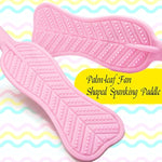 Spanking Paddle For Sex Play Textured Rubber Palm-Leaf Fan Shaped Slapper With Bumps Flexible Flirt Toy For Sm Bondage Game Adult Couple 14.96 Inch Pink