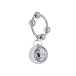 Stainless Steel Metal Weighted Pendant Penis Ring With 4 Beads, Metal Heavy Ball Male Cock Ring Bondage Penis Ring