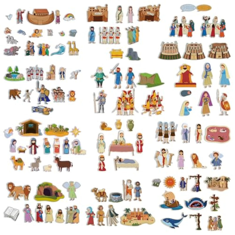 12 Set Felt Board Stories Pieces Set Felt Animals Bible Fairy Tales For Preschool Animals Figures Flannel Board Stories For Toddlers Preschool Kindergarten Storytelling (Bible)