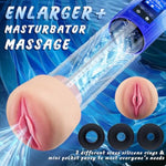 Male Sex Toys Penis Pump For Men - Adult Toys Electric Penis Enlarge Vacuum Pump, Waterproof High-Vacuum Penis Enlargement Extend Pump Masturbator, 10 Erection Training Modes With Mini Pocket Pussy