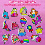 JRD&BS WINL3D Art Kit for Kids - Aqua Puffs Princesses & Unicorns Paint by Number Craft for Kids