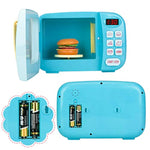 Microwave Kitchen Play Set With Light Sound For Kids With Pretend Fake Food And 6 Color Diy Play-Dough Clay Great For Toddlers 3 And Older Grils And Boys (Blue)