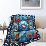 Shark Blanket Ocean Underwater Flannel Plush Throw Blanket Cozy Nautical Coral Decor Fleece Stuff Blanket Gifts For Lover Girls Boys Kids Adults Women Bed Travel 40"X50"