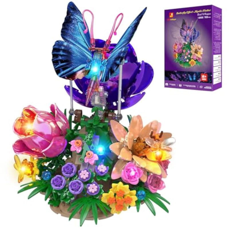 Butterfly Building Set with Light and Moving Wings, Perfect for Relaxation and Creativity