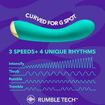 Blush Aria Luscious Af G-Spot Vibrator For Women - Rumbly 7-Mode Silicone Rechargeable Vibrating Wand W/Rumbletech Motor - Ipx7, Ultrasilk Smooth, Magna Charge Usb - Couples Adult Sex Toy - (Teal)