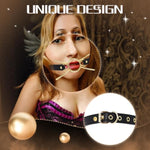Metals Open Mouth Gag Adjustable Leather Bdsm Gags & Muzzles Restraints Bite Gag Fetish Sex Toys For Adult Couples