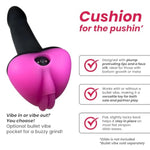 Soft Silicone Dildo Base Cushion with Plump Lips and Faux Clit for Strap-On Wearers
