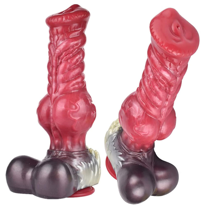 Multi Color Optional Size Artificial Dog Wolf Dildo Silicone Made With Big Knot Knotty Suction (L)
