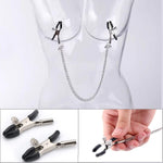 Bdsm Nipple Clamps Set Adjustable Pressure Nipple Clips Non-Piercing Nipple Puller Breast Clamps With Chain Adult Sex Toys Nipple Suckers For Adult Men Women Sex Sm Game