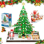 Christmas Tree Building Blocks, Christmas Decorations Set With Santa Claus & Reindeer, Creative Tabletop Decor Xmas Gifts Toys For Kids Adults Teen Boys & Girls