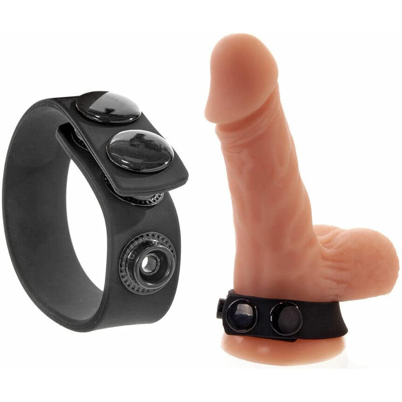 Silicone Adjustable Penis Ring Quick Snap Cockring Extender Enlargement Sex Toy For Men