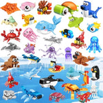 36 Pack Party Favors For Kids?Mini Ocean Animals Building Blocks Set ?Prize Box Toys For Kids Classroom, Easter Birthday Christmas Goodie Bag Fillers, Creative Stem Building Toys For Ages 6-12