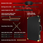 Lockable Sex Bondage Bdsm Kits With Suitcase, 7 Pcs Leather Adjustable Restraints Set With Small Lock And Keys,Adult Sex Toys For Couple Beginner Sm Game Play