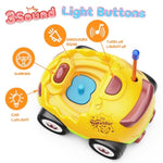 2 Pack Dinosaur Remote Control Cars For Toddlers 2 3 4 5 Years Old - Birthday Gift Ideas For Boys Ages 2-5, Kids Dino Toys Rc Vehicle With Lights And Music For Family Fun(Yellow Green)