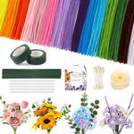1050 Piece Pipe Cleaner Flower Crafting Kit, 15 Assorted Colors Pipe Cleaners Craft Supplies