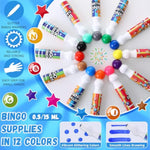 Bulk Dot Markers Set, 72 Pcs, 0.5 oz, 12 Vibrant Colors