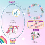 Kids Jewelry For Girls 4-6, Little Girls Play Jewelry Set For Toddlers Age 3-5 6-8, Childrens Princess Costume Dress Up Necklace Bracelets Rings, Unicorn Birthday Gifts For 3 4 5 7 6 8 Year Old