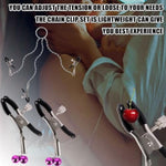 Adjustable Non-Piercing Metal Nipple Clamps for Couples - Bdsm Adult Sex Toys & Games with Chain