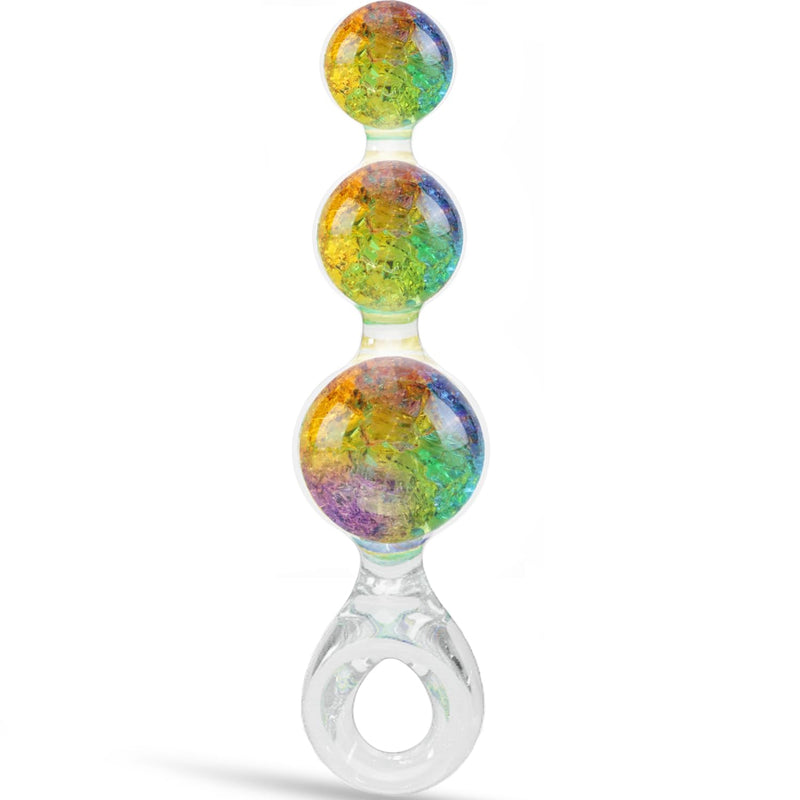 7.48'' Crystal Silicone Anal Beads,Dual Layer Large Butt Plug Adult Sex Toys,Graduated Glass Anal Plugs Soft Anal Trainer For Women Men Couple Gay (Rainbow)