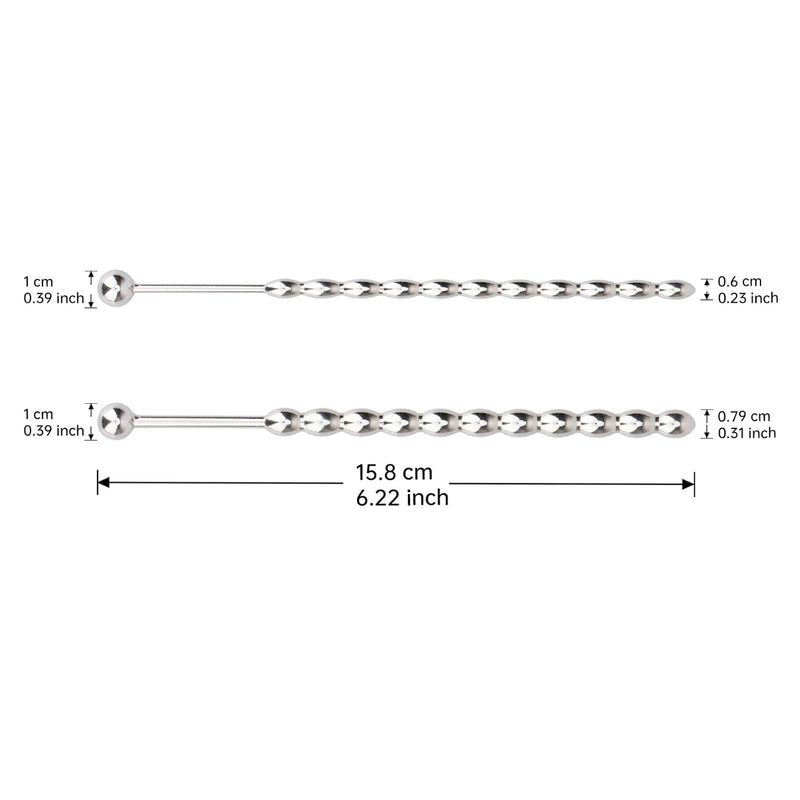 Penis Plug 6.2 Inch 11 Beads Design Adult Men Urethral Masturbation Glans Stimulation Pleasures Sex Toy (0.31 Inch)