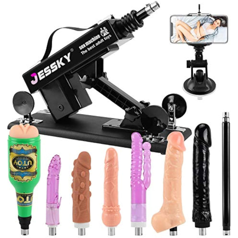 Adjustable Sex Machine, Adult Sex Toys With 8 Attachments 3Xlr Connector Automatic Machines For Women