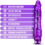 9" Thin Realistic Vibrating Dildo - Powerful Multi Speed Long Veiny Vibrator - Sex Toy For Women - Sex Toy For Adults (Purple)