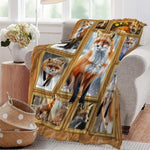 Fox Blanket Soft Fuzzy Fleece Wild Animal Throw Blanket Decor Cozy Warm Plush Flannel Winter Fox Blanket Gifts For Kids Adults Home Chair Sofa Couch Bed 50"X40"