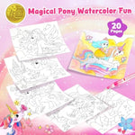 Magical Pony Water Coloring Book for Toddlers, 20 Pages, Portable Art Activity