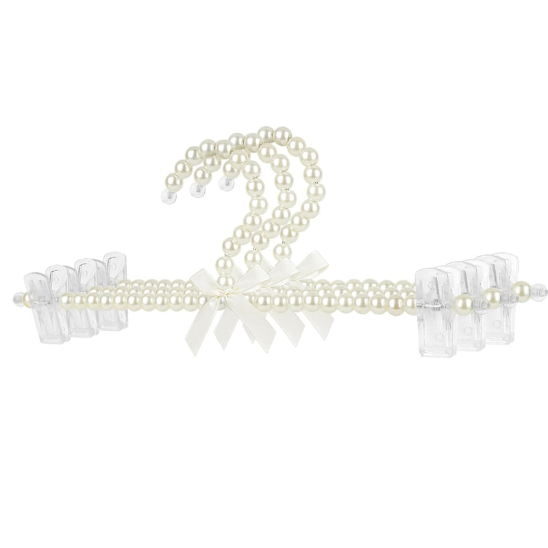 Pearl Hangers, Pearl Pants Hangers, Plastic Bowknot Clothes Rack With Clip, Orga