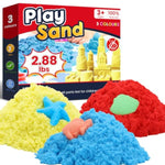 3-Color Play Sand for Kids, 2.88lbs Sensory Sand for Shaping and Sculpting
