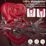 Vibrating Cock Ring Set For Couples, Soft Body-Safe Silicone Double Penis Ring With Rose Heart Design, Clitoral Bullet Vibrator, 9 Vibration Modes, 6 Sizes Of Penis Rings For Men & Women Adult Toys