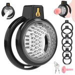 Male Chastity Cage - Soft Lightweight Penis Cage With 6 Sizes Rings, Comfortable Bondage Chastity Device For Men,Perfect For Long-Term Wear, Erection Control & Bondage Play (Black)