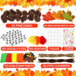 20 Sets Pinecone Turkey Craft Kit, DIY Thanksgiving Fall Table Decorations