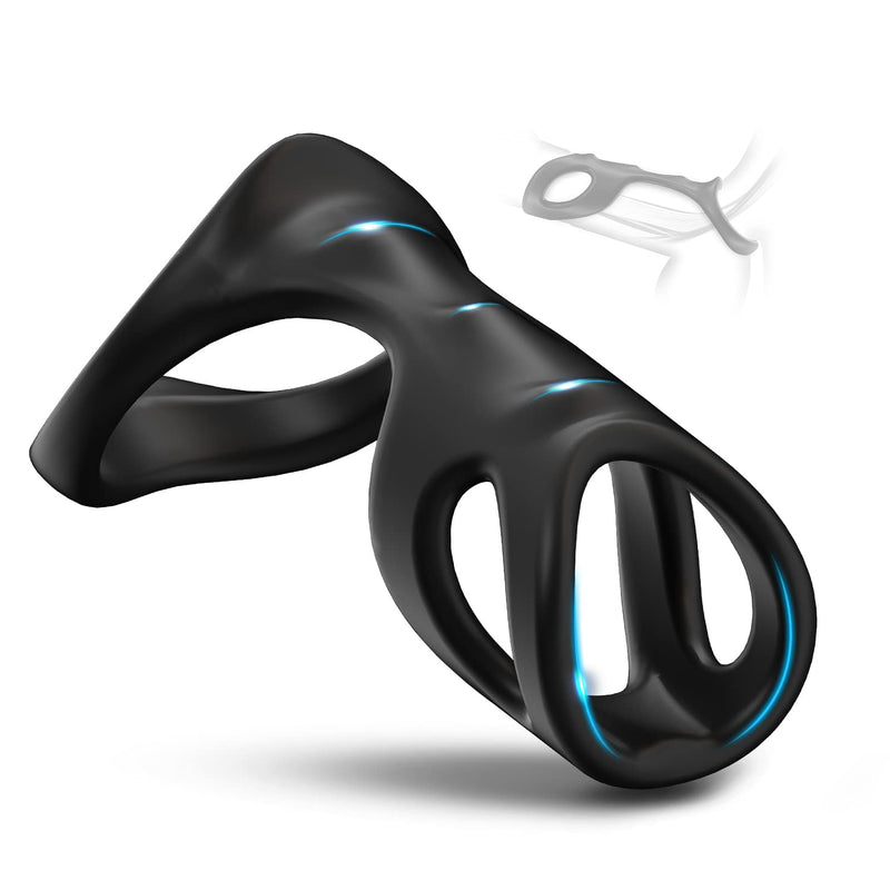 Mens Penis Ring Sex Toy For Couple,Silicone Cock Ring For Erection Enhancing Long Lasting Stronger Male Sex Toy, Strechy Liquid Silicone Safe Adult Sex Toys & Games Black