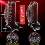 Penis Sleeve Girth Extension Enhancer For Men - Penis Extension Enlargement Sleeve, Lock Time Delay Anal Dildo Sexual Stimulation Device, Bdsm Bondage Restrict Sex Toy (Transparent)