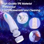 4-in-1 Automatic Male Masturbators Cup with 9 Vibration Frequencies and 9 Thrusting Modes, Heating Function, LCD Control, Medical Grade Silicone Material, White Color