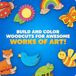 Blue Marble Wooden Magnet Painting Craft Kit with 15 Nature Designs for Kids