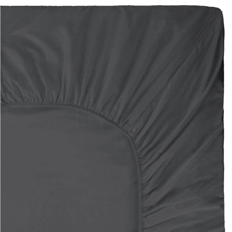 400 Thread Count 100% Natural Cotton 1 Fitted Sheet Only - Solid Dark Grey Cal
