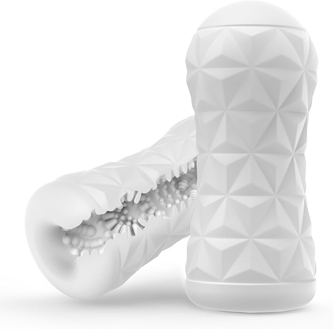 Male Masturbator with 3D Textured TPE Sleeve, Diamond Grip Case & Drying Stick