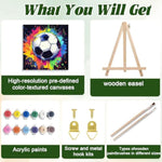 Football Paint by Numbers Kit for Kids with Frame and Easel 8x8 inches