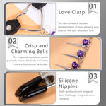 Neck Choker Collar Chain With Nipple Clamps For Pulling Adjustable Breast Clips With Bells Pendant Non Piercing Nipple Clips Stimulator Sex Toys For Women Pleasure